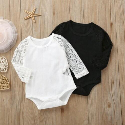 New born Baby Bodysuits Clothing Cute Body Suits Kids Baby Girl Mesh Long Sleeve Lace Bodysuit Outfit Clothes