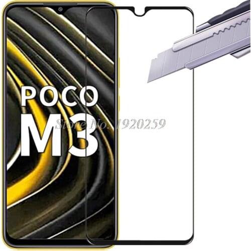 For Poco M3 Full Cover Display Cover Tempered Glass For Xiaomi Poco M3 Little m3 M2010J19CG Screen Protector Protective Film 9H