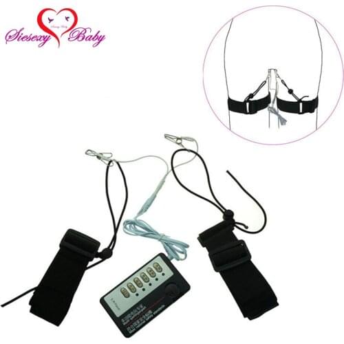 Leg wear electro Pussy Clamp for women Electric Shock electro shock sex toys electro stimulation sex toys for TENS Adult Game