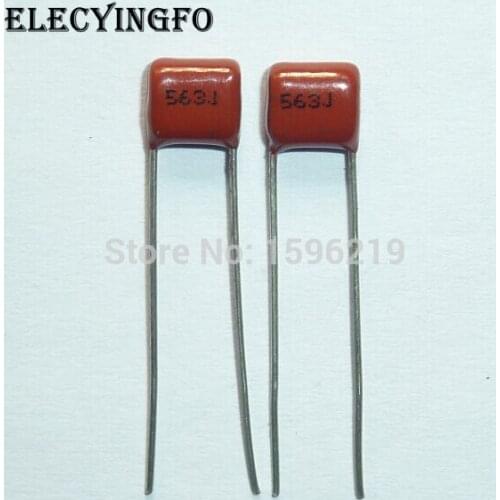 100pcs CBB capacitor 563 100V 563J 0.056uF 56nF P5 CL21 Metallized Polypropylene Film Capacitor