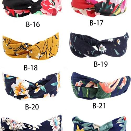 Fashion Women Girls Bohemian Hair Bands Print Leopard Headbands Vintage Cross Turban Bandage Bandanas Hairband Hair Accessories