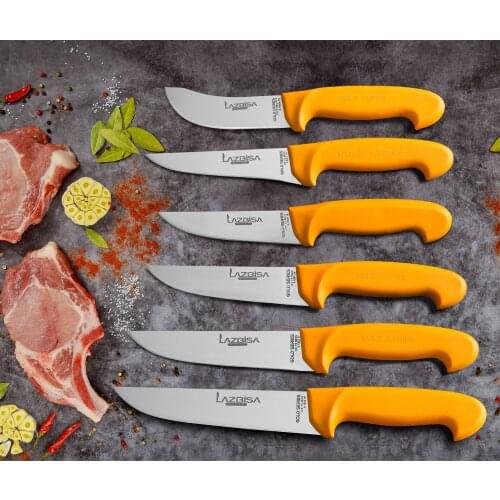 Lazbisa Knife Set Meat Bread Fruit Vegetable Knife Meat Sacrifice Butcher Gold Series Set of 6 Набор кухонных ножей