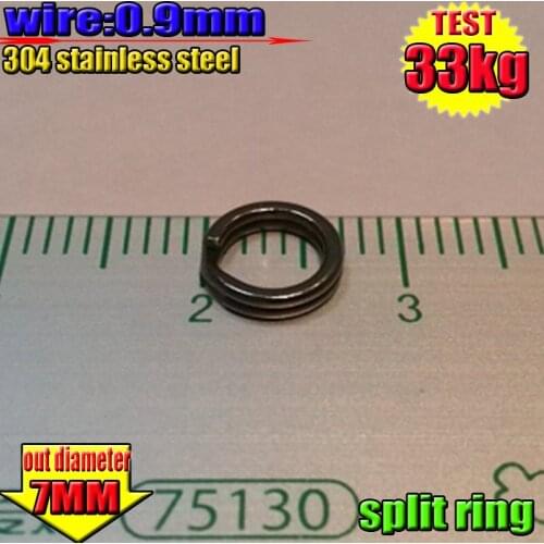 2019new fishing lures with split ring size:0.9mm OD=7MM ring quantily 30pcs/lot