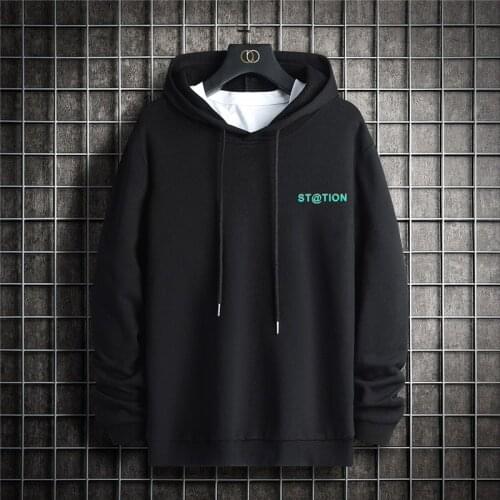 2021 New Mens Hoodie Spring and Summer Hip-Hop Japanese Streetwear Text Hoodie Men Patchwork Sweatshirt Men Drop Transport