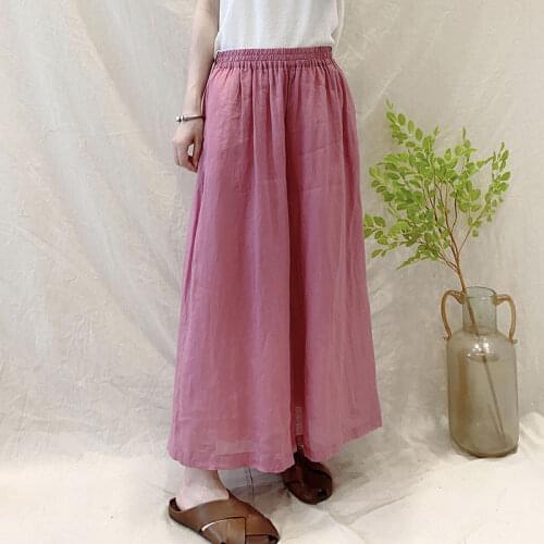 7865 New Summer Women Literary Loose Ramie Pants Japan Style Mori Girl Casual Vintage Wide Leg Pants Women