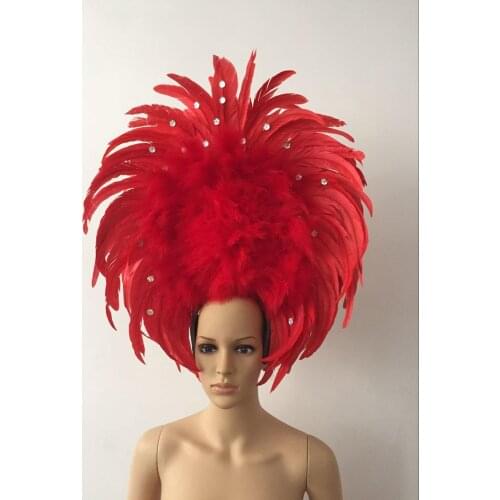 Feather clothing Stage performance catwalk carnival Headdress flower pubs party Mens wear womens clothing