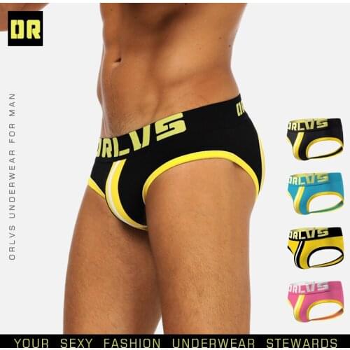 ORLVS Sexy Men Underwear Male Jockstrap Patchwork Cotton men Thongs and G-Strings Cotton Men Penis Pouch Breathable Underwear