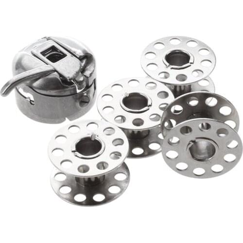 Estic sewing machine bobbin case + 4 bobbins will fit,brother janome,singer + more