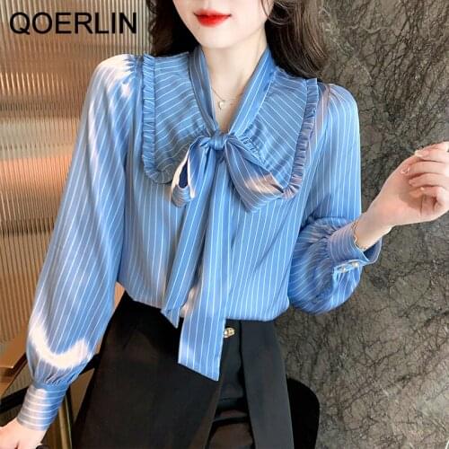 Синие блузки QoerliN China At AliExpress