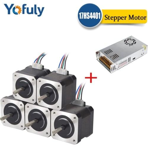 5Pcs/lot 17HS4401Nema17 Stepper Motor 42 motor Nema 17 motor 42BYGH 1.7A Motor 4-lead for 3D printer CNC