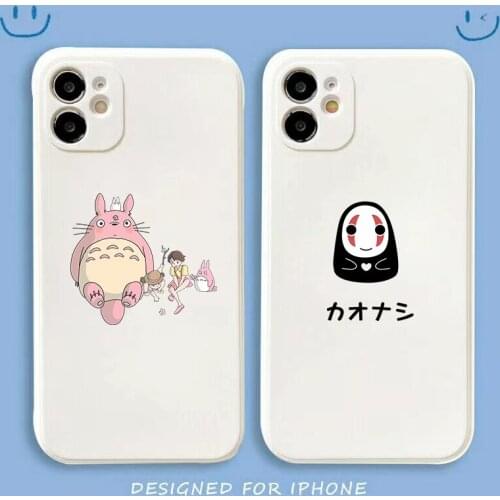 Japan Anime Totoro Ghibli Silicone Phone Cases For iPhone 13MINI 11 12 Pro 13PRO XS MAX X XR 7 8 Plus Original Silicone Coque