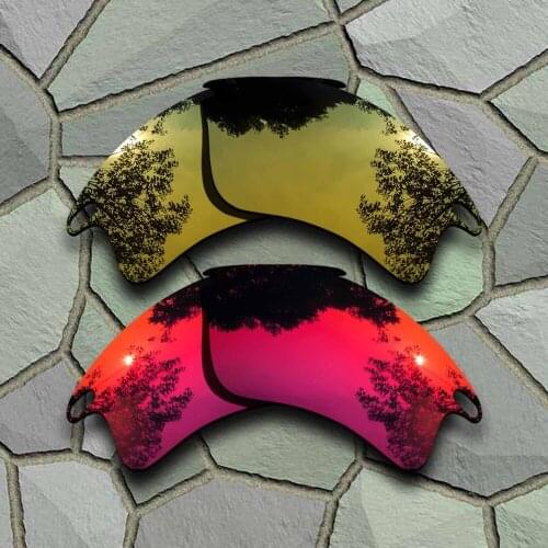 Yellow Golden&Violet Red Sunglasses Polarized Replacement Lenses for Oakley Fast Jacket XL