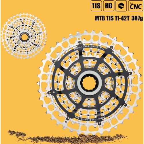 SROAD 11s Cassette 11-42T 11 speed Cassette CNC Bike Freeewheel fits Shimano Super Light CNC Made 299g