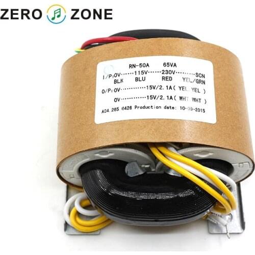 1PCS 65W R - CORE TRANSFORMER for preamp/DAC/AMP 115 v, 230 v OUTPUT: 15V *2