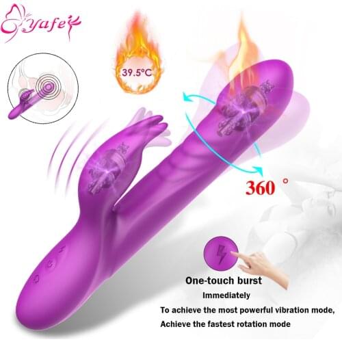 360°Rotation Heating Rabbit Vibrator For Women Big Dildo Clitoris Vagina Vibrator Sex toys for Adult Couple Masturbator Massager