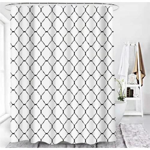 Modern Waterproof Shower Curtain Set With Hooks Solid Color Bathroom Curtains For Bathtub Dropshipping Bath Mildew Proof