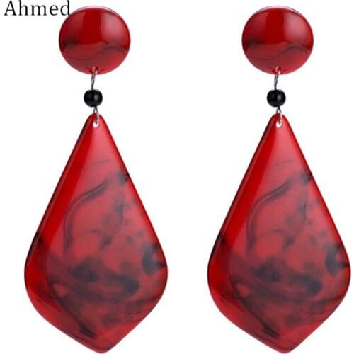 Ahmed Bohemian Colorful Board Water Drop Earrings for Women New Fashion Statement Earring Dangle Jewelry Wholesale