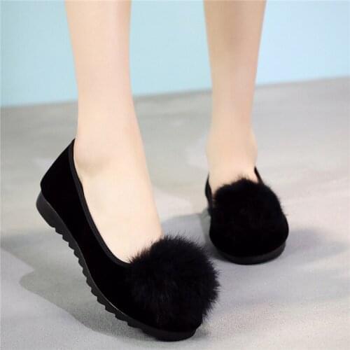 Womens Vulcanize Shoes Single Old Beijing Cloth Shoe Black Work Flat New Fashion Non-Slip Comfortable Hotel Soft Sole Mom Shoes