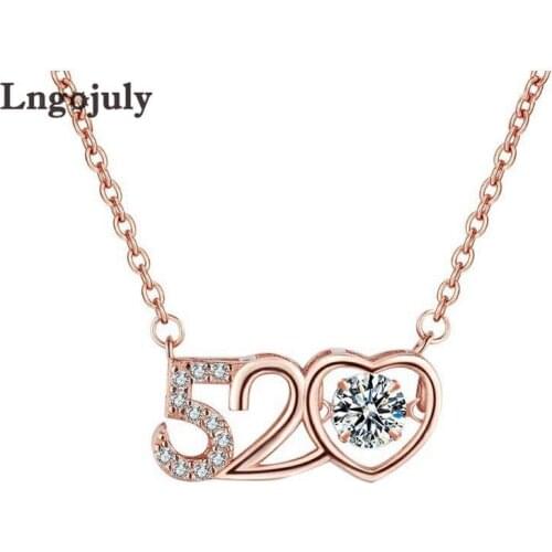 Pure 925 Sterling Silver Women Necklace Fine Jewelry 520 Pendant Necklaces For Bride Wedding Party Solid Silver 925 Jewelry Gift