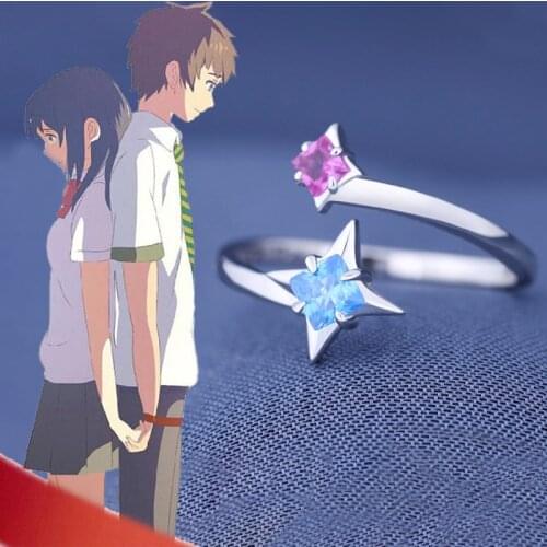 Anime Your Name Kimi no Na wa taki Miyamizu Mitsuha 925 Sterling Silver Ring For Women Engagement Finger Ring Couple Lovers Gift