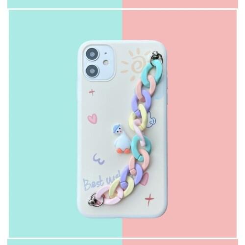 1 + Silicone soft shell 3D cute duck mobile phone case oneplus wristband 1 + Mobile phone silicone soft shell rainbow wristband