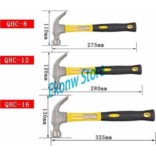 1PC JAPAN MADE Durable Construction Metalworking Household Fiber Handle Claw Hammer Repair Hand Diy Woodworking Tools