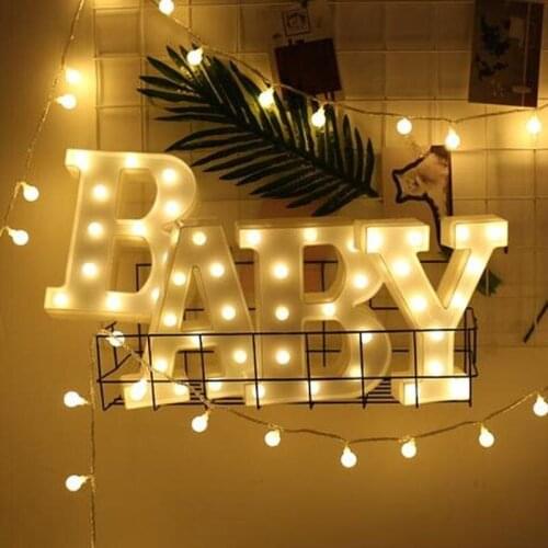 1PC Party Decor Romantic 3D 26 Letters Alphabet &10 Number LED Marquee Sign Light Indoor Wall Hanging Night Lamp Neon Sign Light