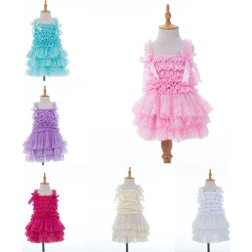 2Pcs Summer Baby Clothing Baby Girl Sling Lace Bow Romper + Cake Mash Smash Skirts Suit Baby Infant Cotton Colorful Jumpsuit