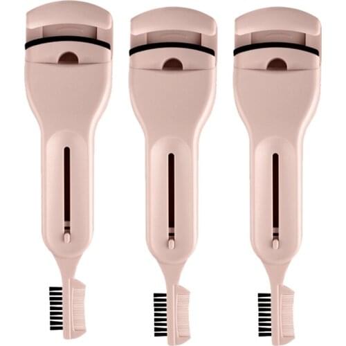 3PCS Double Eyelash Curler Long-Lasting Stereotypes Eyelash Aid with Eyebrow Comb Eyebrow Curling