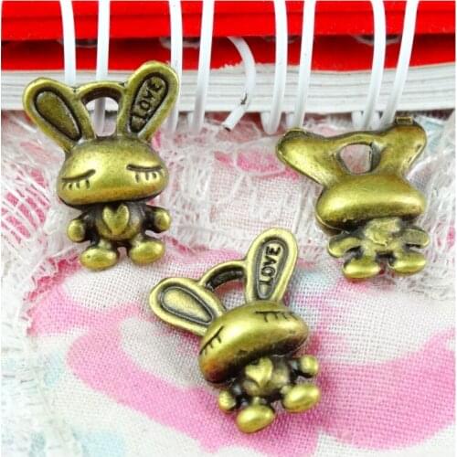 30pcs/lot 16*13MM rabbit charms Antique Bronze plated Rabbit charms DIY Jewelry accessories