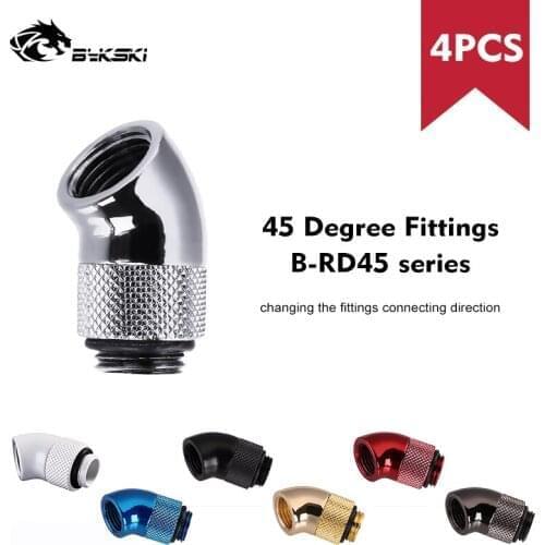 45 Degree Rotary Fitting Bykski G1/4" Rotatable 45 Adapter Cooling Equipment Adjust Connect Direction Water- cooled components
