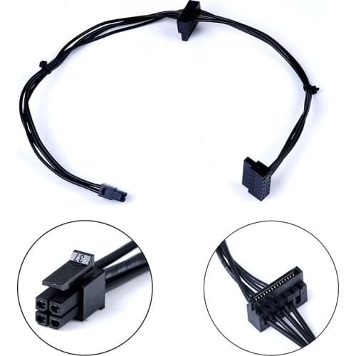 45CM Mini 4 Pin to 2 Sata SSD power supply cable for lenovo M410 M610 M415 B415