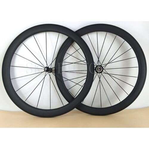 700C 50mm Clincher bicycle wheels 18/24h 25mm wide 3K matte road bike wheelset Powerway R36 Straight pull hub internal nipples