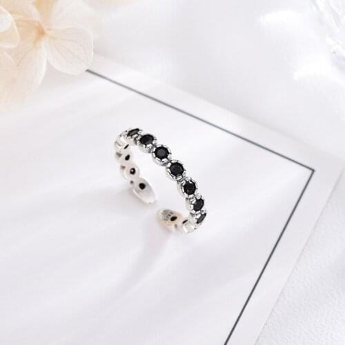 Ring Silver 925 Ring For Women Wedding 925 Sterling Silver Jewelry Open Silver Fine Jewelry Engagement Ring Adjustable Vintage