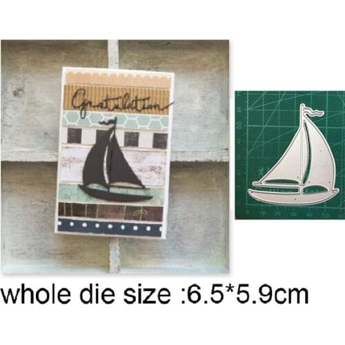 Metal dies Sailing Boat Yacht Embossing Frame Cutting Dies Diy Scrapbooking dies Paper Cards Making Photo Decoration Craft Dies