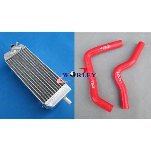 Aluminum radiator & silicone RED hose for SUZUKI RM85 RM 85 2002 2003 2004 2005 2006 2007 2008 2009
