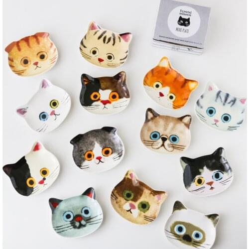 2pcs/Set Creamic Cat Dish Lovely Cake Plate Snack Dish Restaurant Chic Dessert Fruit Plate Household Products Dropshipping