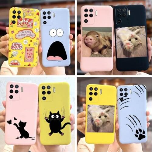 For Oppo Reno 5 Lite Case Reno5 F 5F Cute Silicone Soft TPU Back Cover For Oppo Reno5 Z Reno 5F 5Lite 5Z Reno5 Lite Phone Bumper