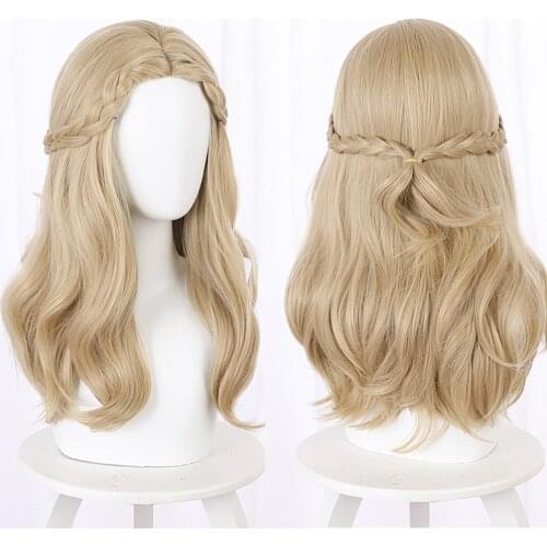 Game Identity V Cosplay New Survivor Psychologist Ada Halloween Play Party Stage High Quality Long Curly Khaki Hair Wig +Hairnet