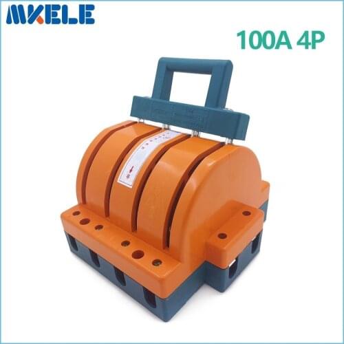 Double Throw Two-way Household Knife Switch 100A 4P Double Throw Knife Disconnect Switch Delivered Safety Knife Blade Switches