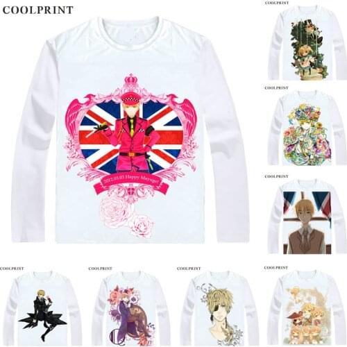 United Kingdom Arthur Kirkland Artie T Shirt Axis Powers Hetalia Men T-shirt Casual Vintage TShirt Printed Long Sleeve Shirts