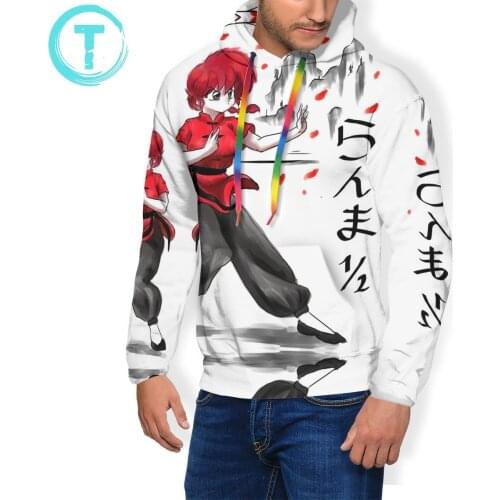 Ranma Hoodie Ranma Watercolor Hoodies White Long Sleeve Pullover Hoodie Winter XXL Outdoor Nice Mens Hoodies