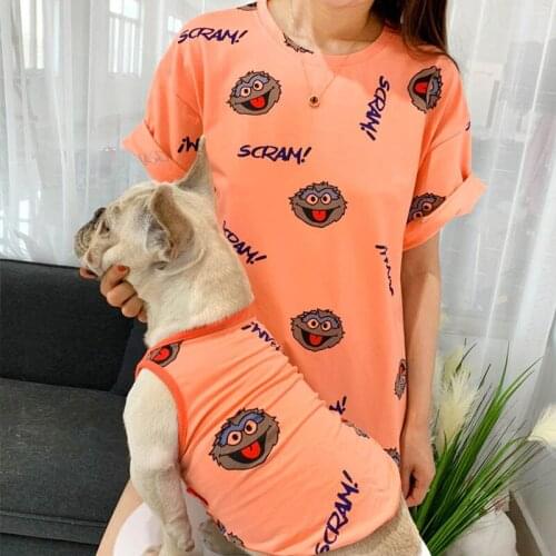 Summer Pet Matching Clothes For Small Medium Dogs Costume French Bulldog Pets Dogs Clothing Cotton Pet Dog Tshirt Ropa Perro