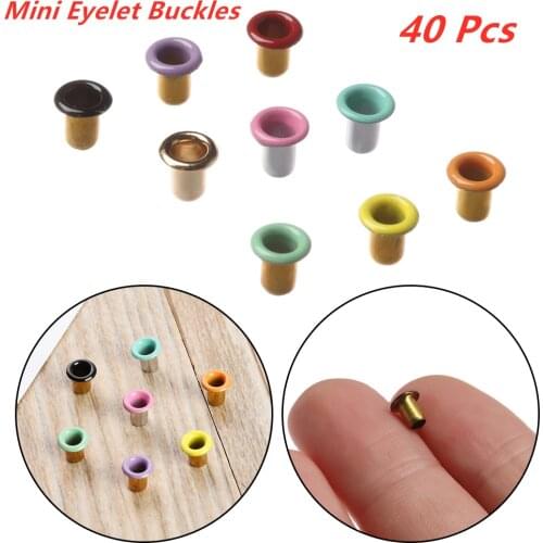 40Pcs Mini 1 mm Eyelet Buttons Buckles Metal Snap Button for DIY Doll Clothes Bag Shoes Belt Buckles Doll Clothing Accessories