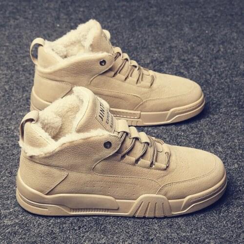 Mens Shoes Winter Plus Velvet Warm Snow Boots High-top Cotton Boots Waterproof Mens Cotton Shoes Thickening Martin Mens Boots