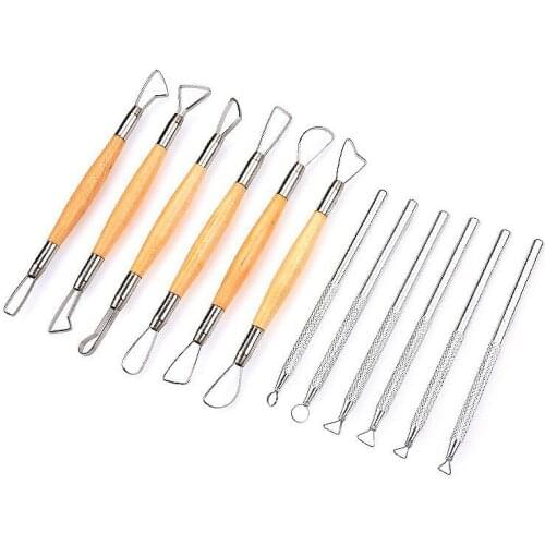 Ceramic tools aluminum rod flat wire cutter multi function trimming engraving cutter set of 12 pieces