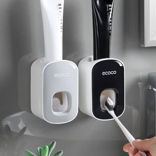 Wall Mount Automatic Toothpaste Dispenser Toothpaste Squeezer Dispenser Bathroom Toothbrush Holder Bathroom Accessories 2 Colors