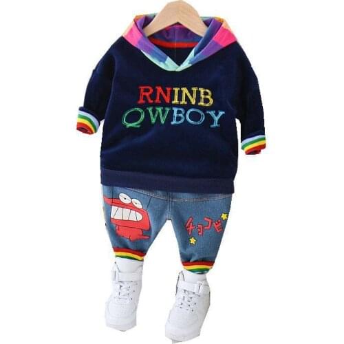 New Autumn Winter Baby Boys Girls Clothes Suit Children Thick Hoodies Pants 2Pcs/sets Toddler Fashion Clothing Kids Sportswear