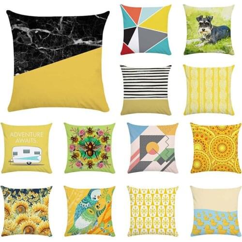 New Hot Cheap Home Accessories Funny Gifts Yellow bottom leaves simple garden Throw Cushion Covers Pillowcase 45X45Cm