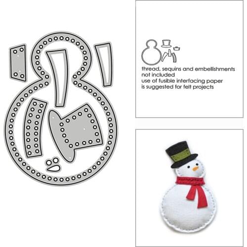 New Christmas Stitched Snowman Hat 2020 Metal Cutting Dies for DIY Scrapbooking Decor and Card Making Embossing Craft No Stamps